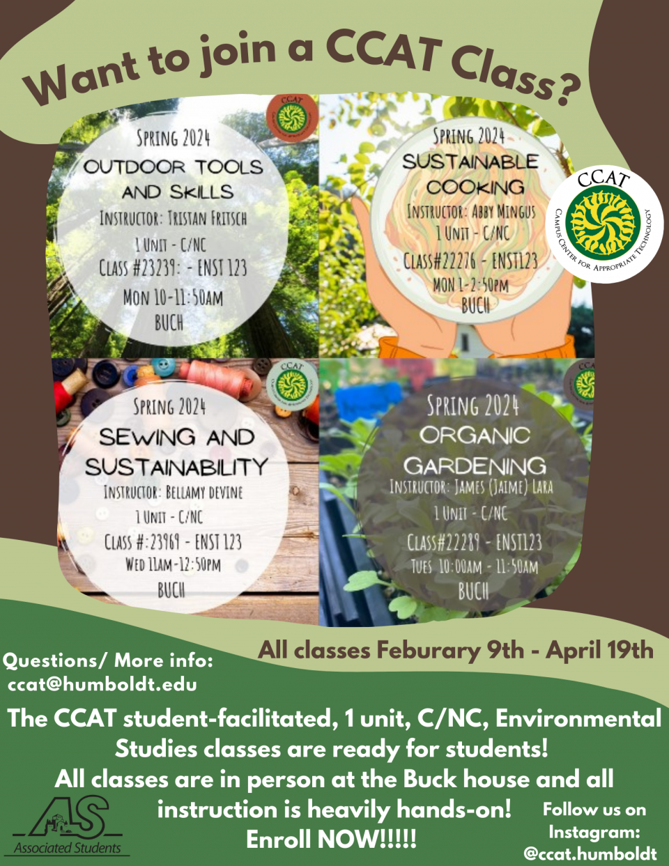 CCAT Spring 2024 Classes